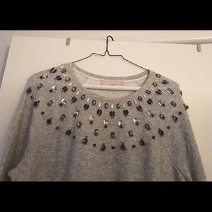 Jeweled grey sweater